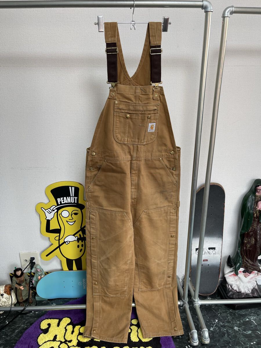 人気carharttダブルニーダックオーバーオール34×32 Carhartt カーハート ダブルニー ダック オーバーオール 34×32