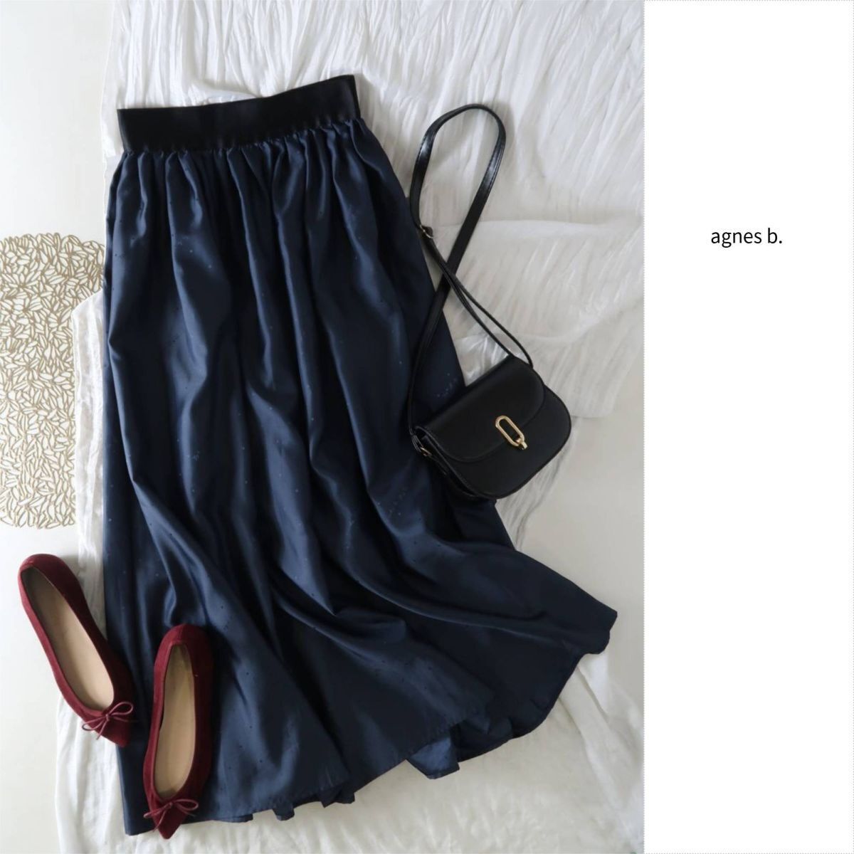 新品☆1.5萬☆アニエスベー agnes b.☆洗える 星柄 フレアスカート 36サイズ 日本制☆E-M 5443