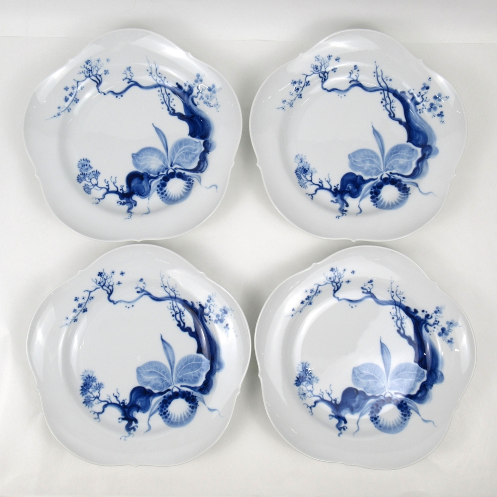 1円? Meissen ブルーオーキッド コーヒーカップ&ソーサー/約18.5cmプレート/約25.5cmプレート/クリーマー 計(jì)17點(diǎn) ※同梱不可 4093236