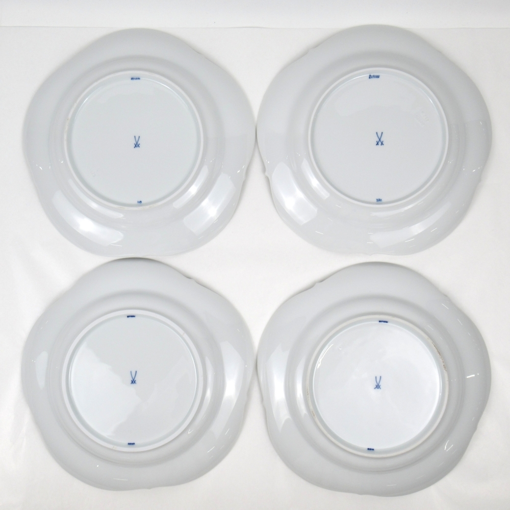 1円? Meissen ブルーオーキッド コーヒーカップ&ソーサー/約18.5cmプレート/約25.5cmプレート/クリーマー 計(jì)17點(diǎn) ※同梱不可 4093236