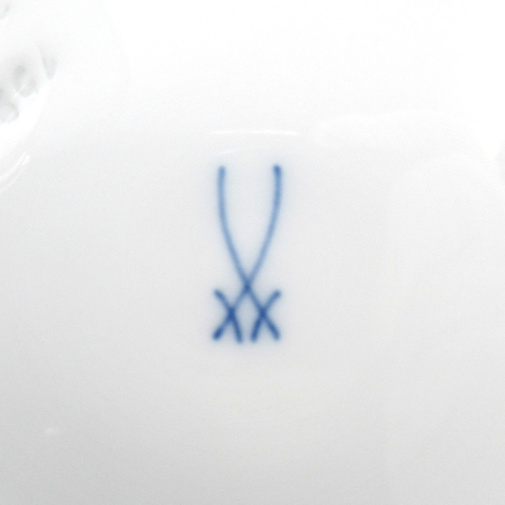 1円? Meissen マイセン ブルーオーキッド ディーププレート スープ皿 22.5/トラアングルディッシュ 薬味入れ 計(jì)2點(diǎn) 4130094