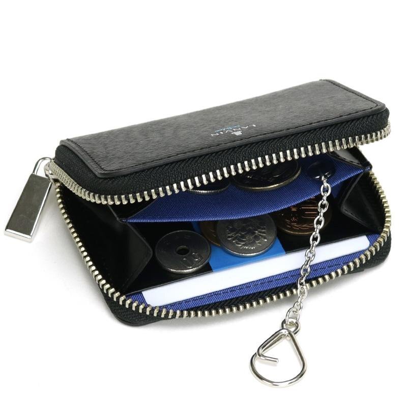 QQ583 ランバンオンブルー 定価11000円 新品 黒 ラウンドファスナー小銭入れ パスケース兼用 イタリアンレザー 牛革 LANVIN en Bleu 579601_画像7