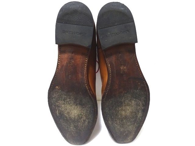 SHETLAND FOX STRAIGHT TIP SHOES size 7 / シェットランドフォックス ストレートチップシューズ 革靴 高級 日本製 メンズ_画像10