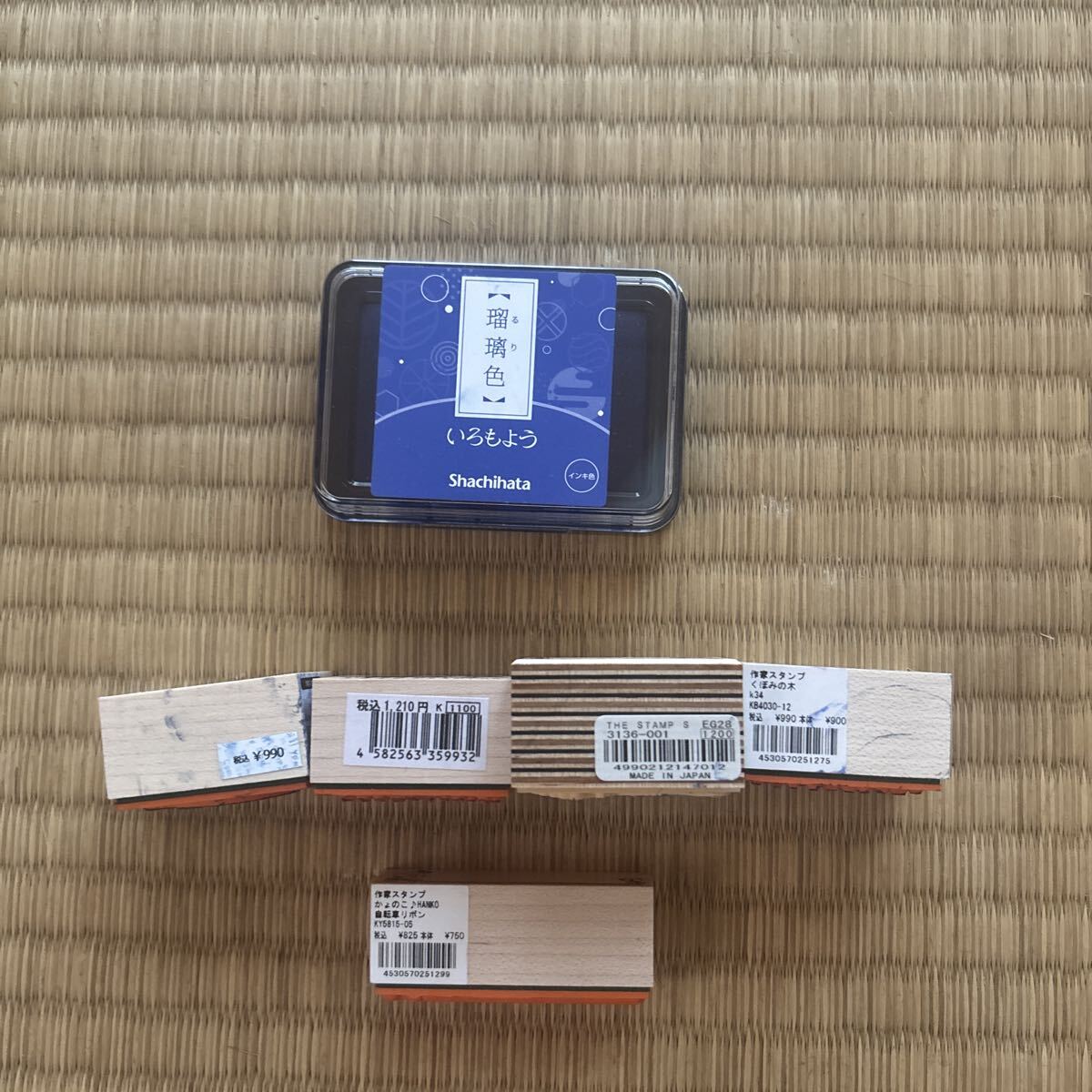 木製スタンプ　5点セットとインキ　可愛い　_画像2