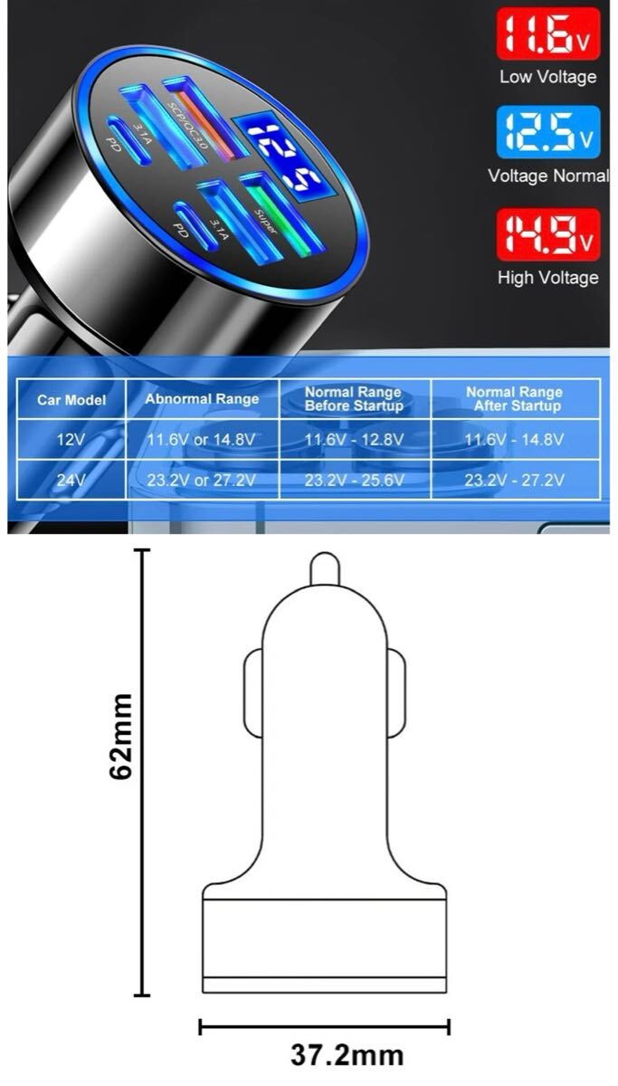  прикуриватель быстрое зарядное устройство 4USB PD 350W внезапный скорость зарядка машина charger 4 порт LED USB быстрое зарядное устройство Type-C автомобильный зарядное устройство смартфон зарядное устройство 