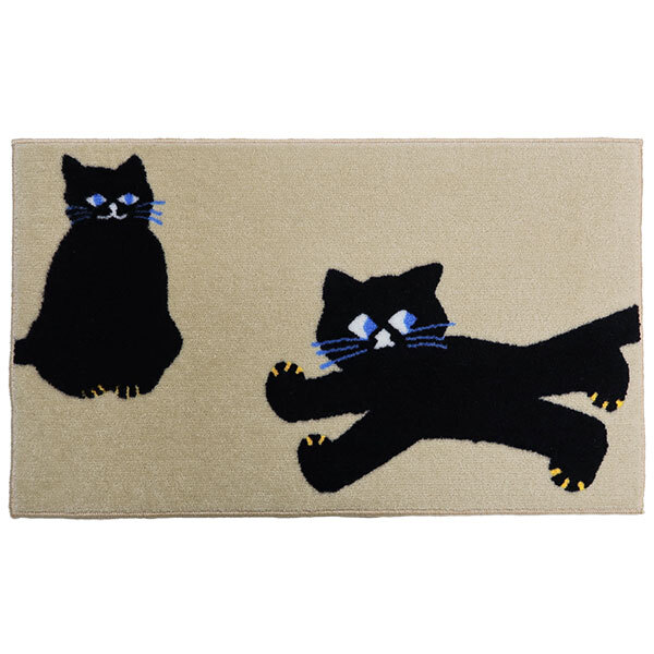 【送料無料】デザイナーによる厳選された玄関マット matlier JPM-Indoor SOU・SOU ねこ 45×75cm (CC00007)_画像1