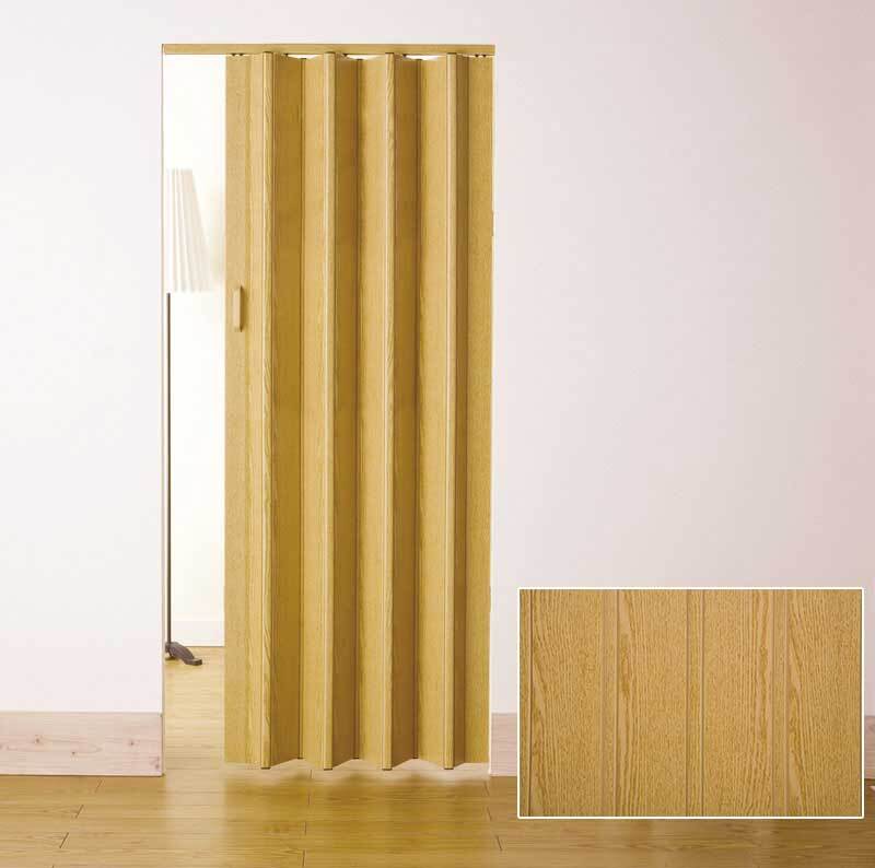 木目調パネルドア ブラウン ナチュラル ホワイト インテリア性の高いアコーディオン オーダー 間仕切り クレア