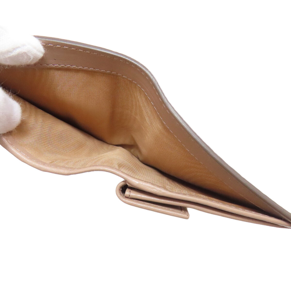 PRADA Prada Logo двойной бумажник ( кошелек для мелочи . есть ) кожа женский б/у 