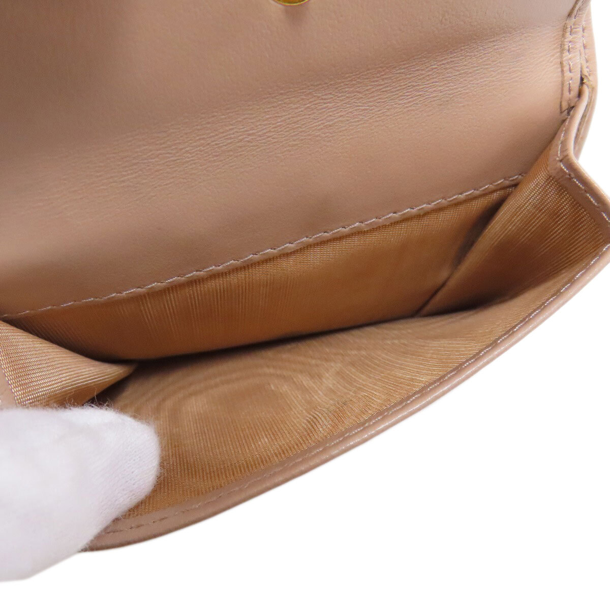 PRADA Prada Logo двойной бумажник ( кошелек для мелочи . есть ) кожа женский б/у 