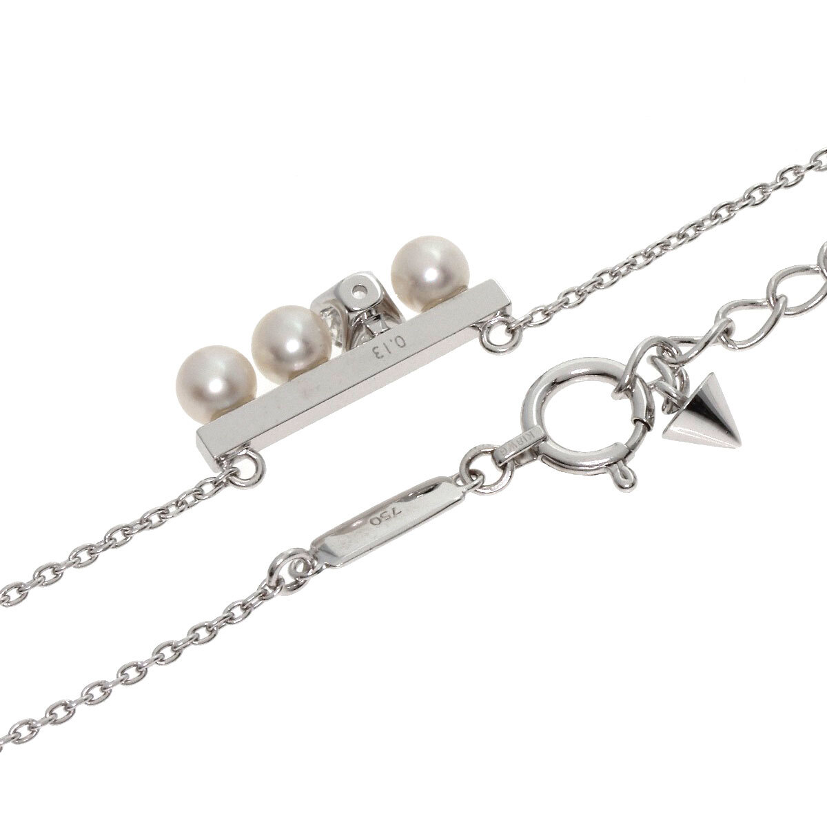 TASAKI タサキ プチバランス ソロ ダイヤモンド ネックレス K18ホワイトゴールド レディース 中古_画像2