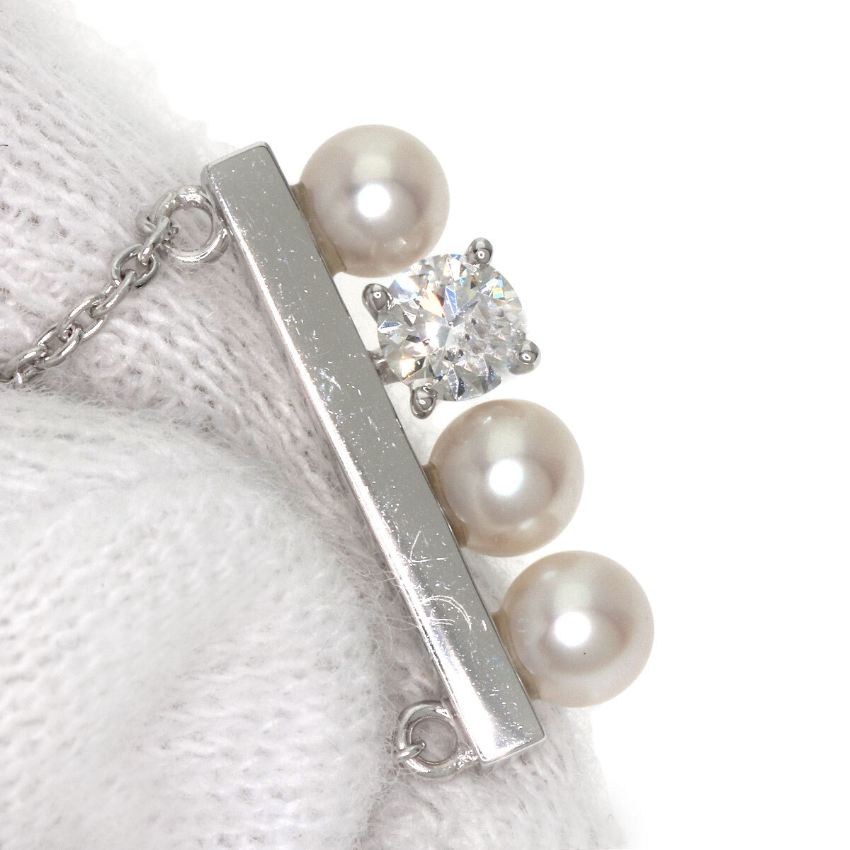 TASAKI タサキ プチバランス ソロ ダイヤモンド ネックレス K18ホワイトゴールド レディース 中古_画像6