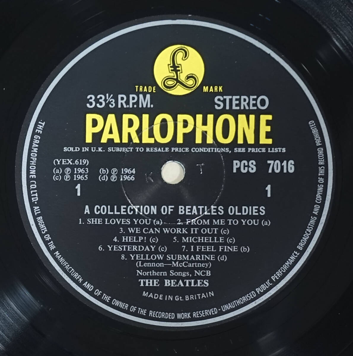 極上! UK Original 最初回 PARLOPHONE PCS 7016 A Collection of Beatles Oldies / The Beatles MAT: 1G/1G+1G