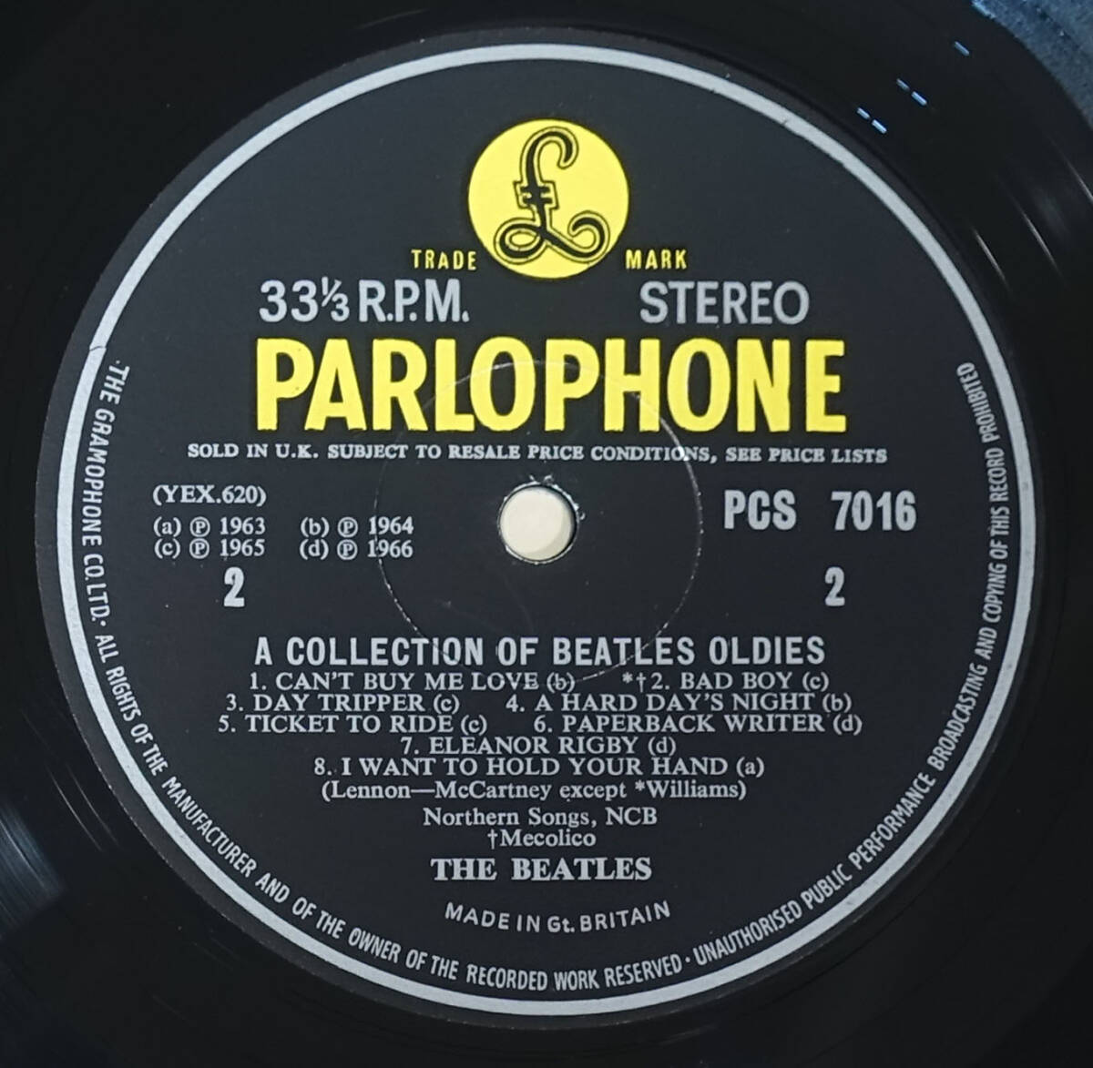 極上! UK Original 最初回 PARLOPHONE PCS 7016 A Collection of Beatles Oldies / The Beatles MAT: 1G/1G+1G