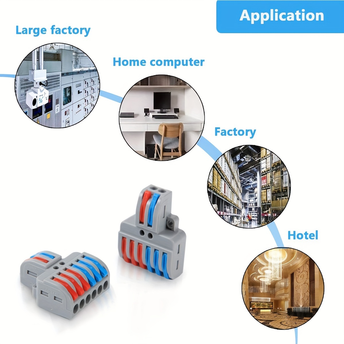 10個セット 配線接続コネクター 2入力 6出力 ワンタッチ 配線コネクター コネクタ カプラー 分岐 パーツ 部品 レクトロタップ t190_画像5
