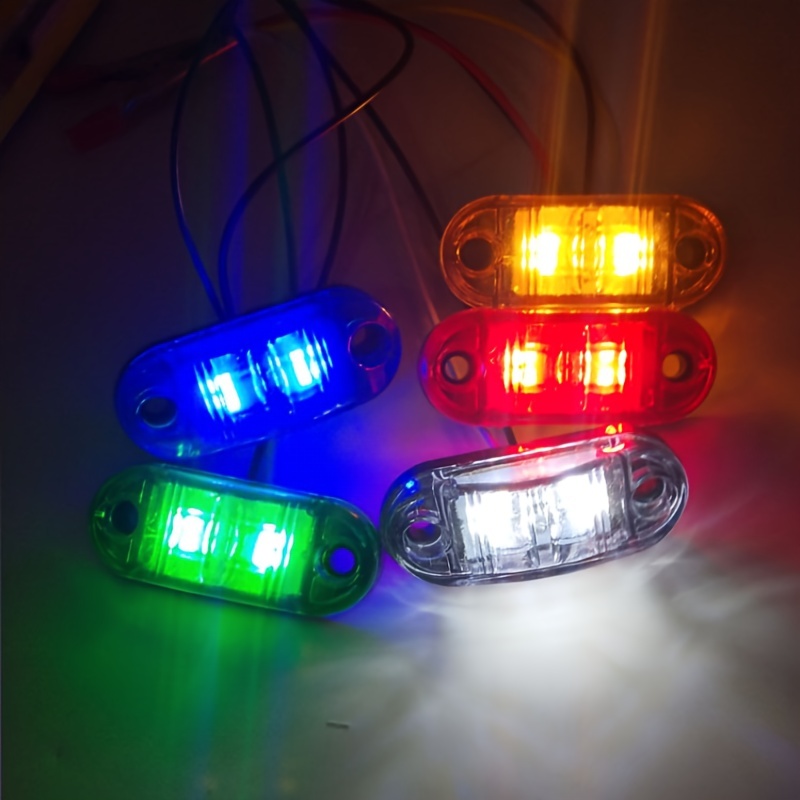 30個セット 車用 サイドライト マーカーライト 12-24V サイドマーカー 防水 4LED オレンジ イエロー ミニ 小型 明るい 6.5cm ライト t6925_画像6