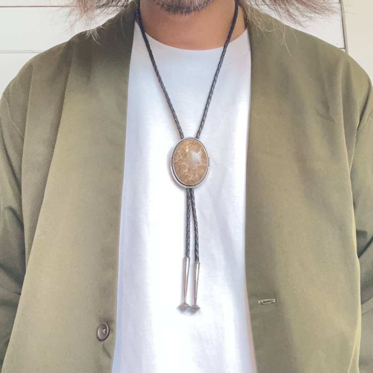 希少! Navajo Seligman's ナバホ セリグマンズ オールド ジャスパー ビンテージ ボロタイ インディアンジュエリー Old pawn オールドポーン_画像10