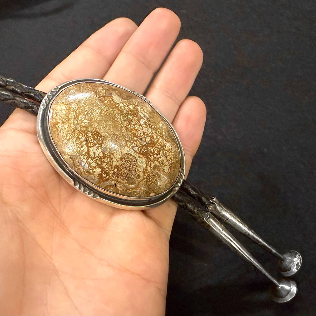 希少! Navajo Seligman's ナバホ セリグマンズ オールド ジャスパー ビンテージ ボロタイ インディアンジュエリー Old pawn オールドポーン_画像8