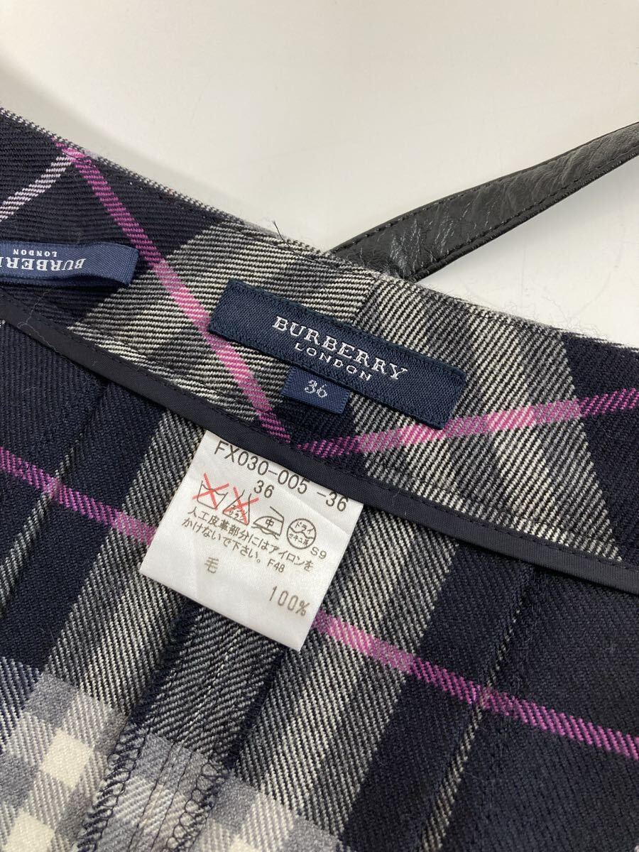 9-338 BURBERRY バーバリー スカート 服 ボトムス ノバチェック ベルト付き ラップスカート ファッション レディース ブランド 女性用