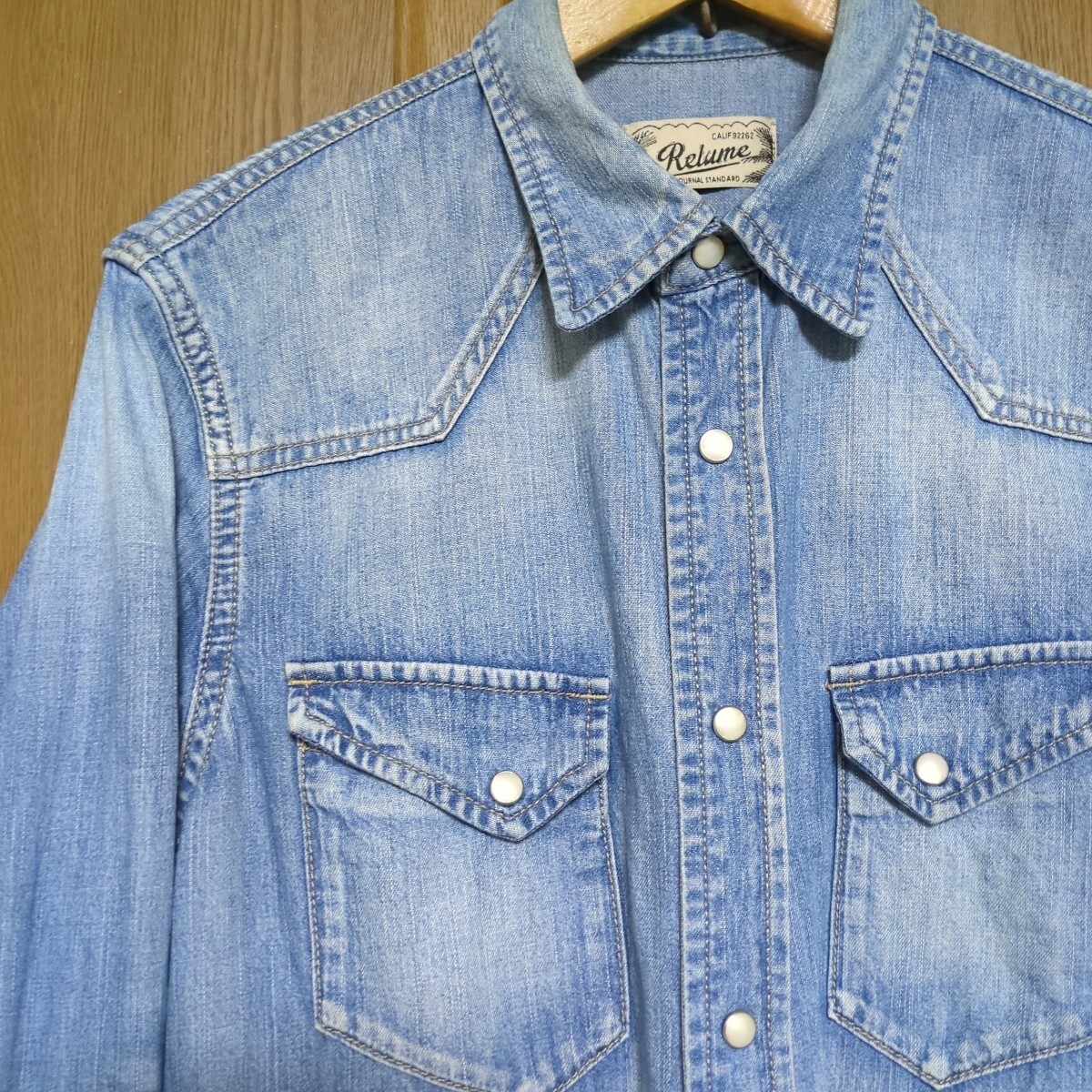 ジャーナルスタンダード USED加工 ヴィンテージ加工 デニム シャツ ウエスタンシャツ ウエスタン デニムシャツ L アメカジ ( M_画像4