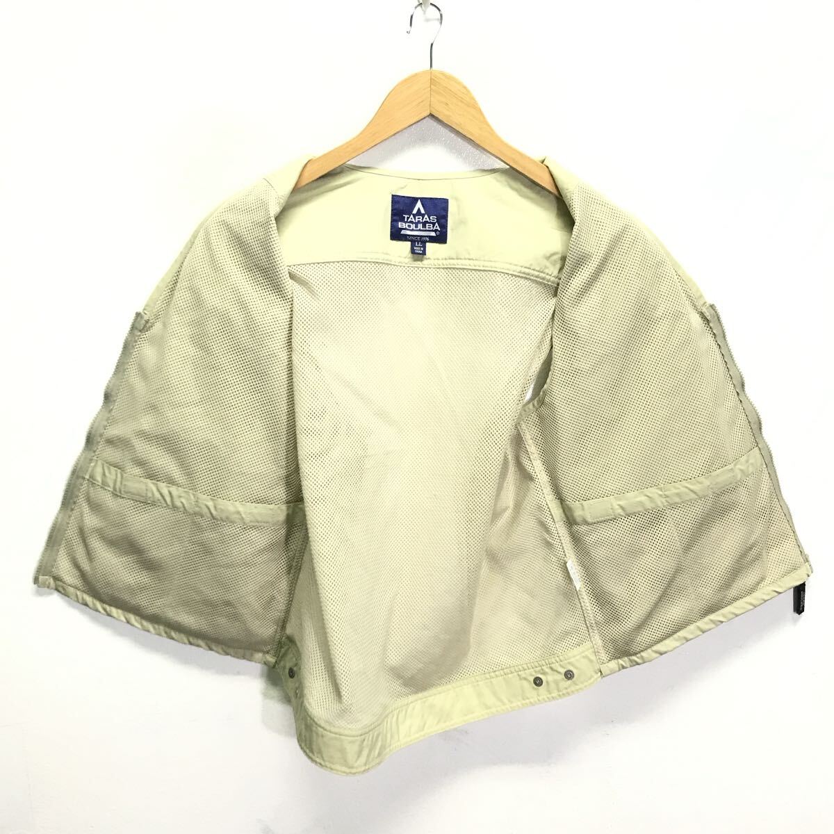 日本発アウトドアブランド◎【TARAS BOULBA】タラスブルバ ナイロンベスト キャンプ 釣り フィッシング メッシュ ベージュ LL /Y34884ii_画像4