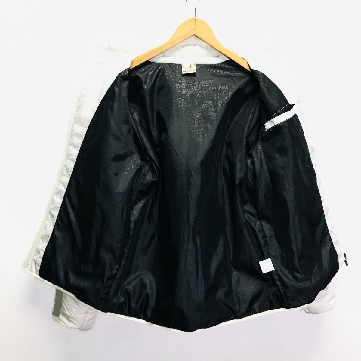 レトロテイスト◎【OCEAN PACIFIC】オーシャンパシフィック OP 中綿ブルゾン ナイロンジャケット サーフコーデ 古着 ホワイト L /Y35176ii_画像4