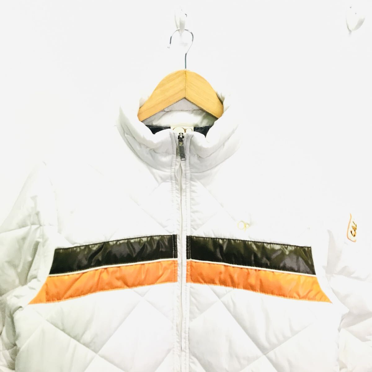 レトロテイスト◎【OCEAN PACIFIC】オーシャンパシフィック OP 中綿ブルゾン ナイロンジャケット サーフコーデ 古着 ホワイト L /Y35176ii_画像5