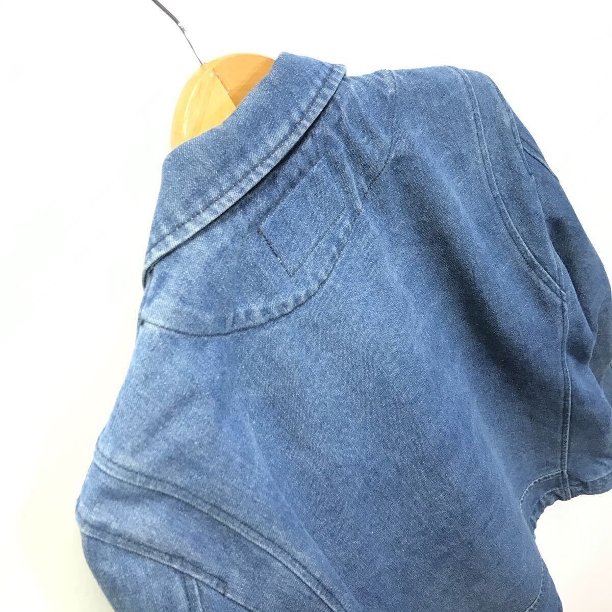 ワイルドな印象◎【BROWNY】ブラウニー デニムジャケット アウター ライダース ジージャン アメカジ ロック 古着 インディゴ M /Y34068ii_画像8