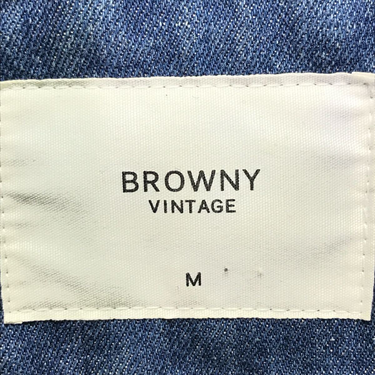 ワイルドな印象◎【BROWNY】ブラウニー デニムジャケット アウター ライダース ジージャン アメカジ ロック 古着 インディゴ M /Y34068ii_画像9