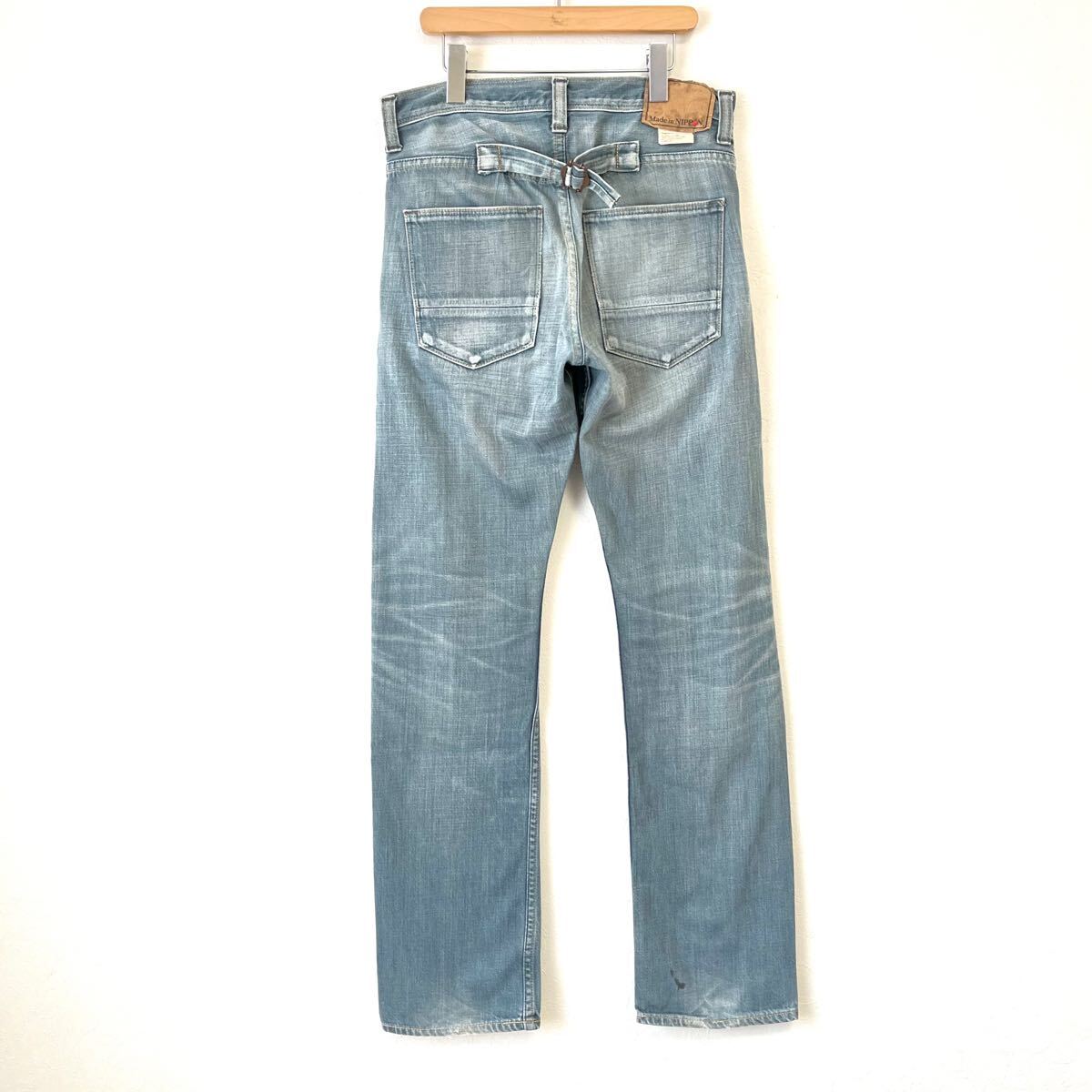 日本製◎雰囲気GOOD！【Back Nunber】バックナンバー デニム パンツ ジーンズ 綿 シンチバック ヒゲ アメカジ インディゴ W30/Y20701mQ_画像3