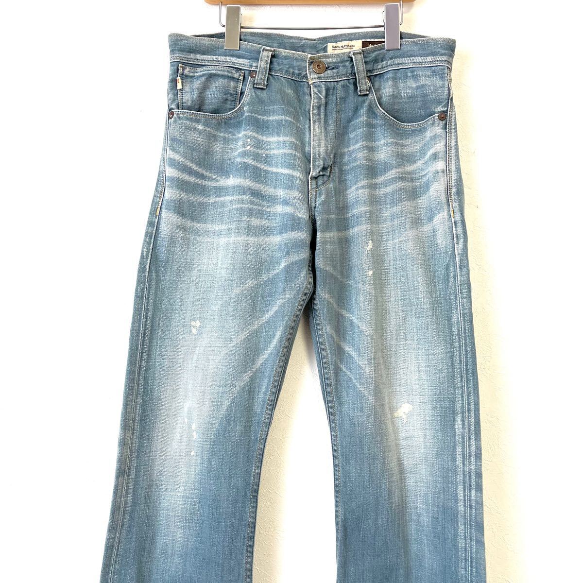 日本製◎雰囲気GOOD！【Back Nunber】バックナンバー デニム パンツ ジーンズ 綿 シンチバック ヒゲ アメカジ インディゴ W30/Y20701mQ_画像4