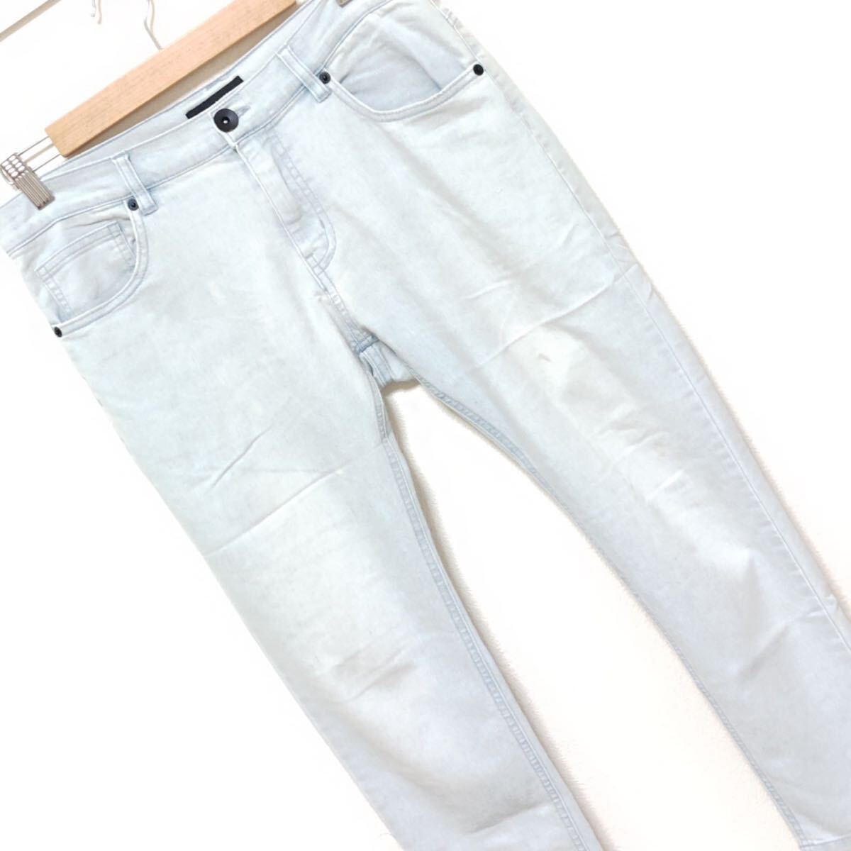 コーデに抜け感をプラス◎【roshell】ロシェル デニム パンツ ジーンズ スリム アンクル丈 カジュアル お兄 ライト ブルー M/Y22329jA_画像6