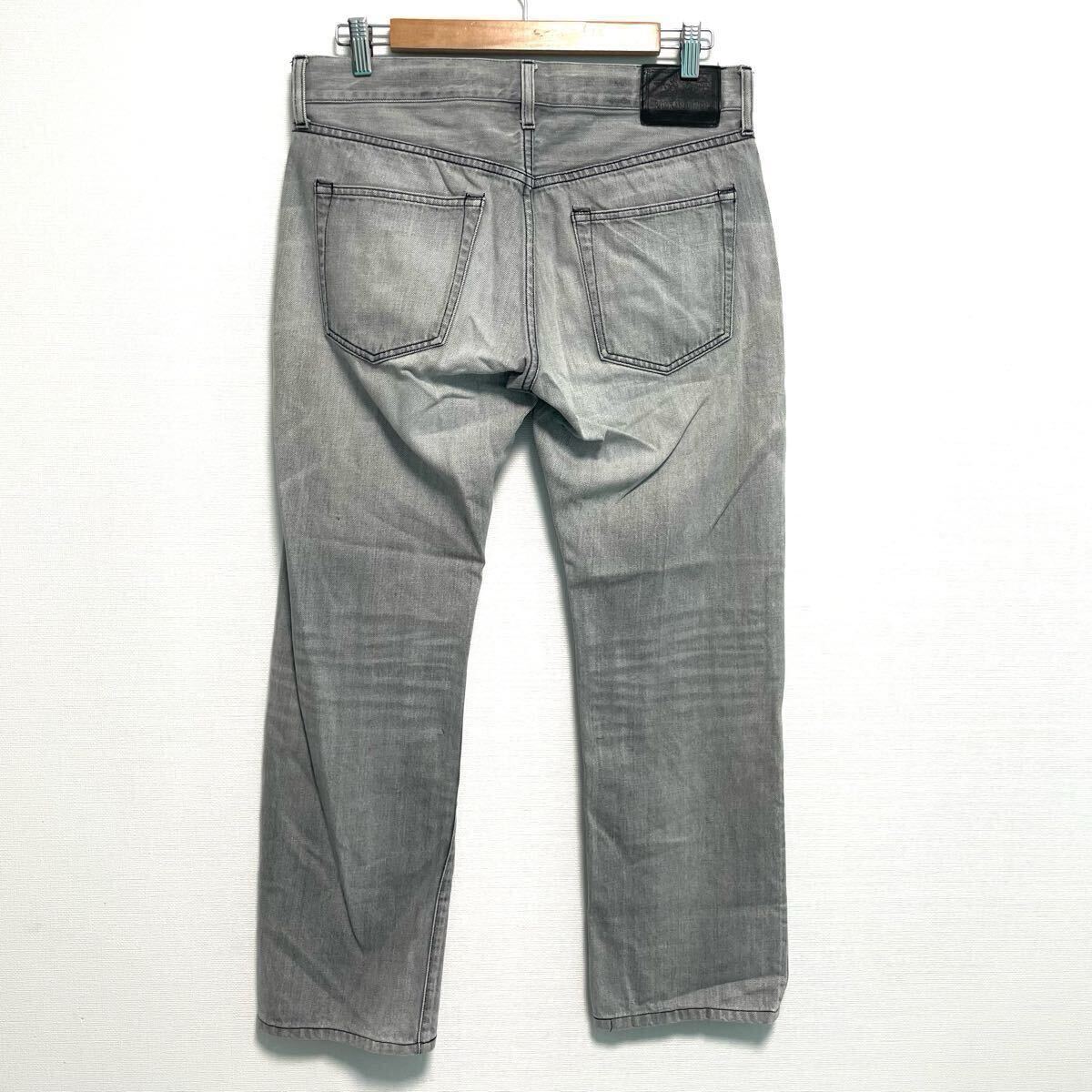 雰囲気◎ウォッシュド加工◎【BACK NUMBER】バッグナンバー デニム パンツ ストレート ブラック ジーンズ ヴィンテージ風 灰 ｗ32/Y32528RR_画像3