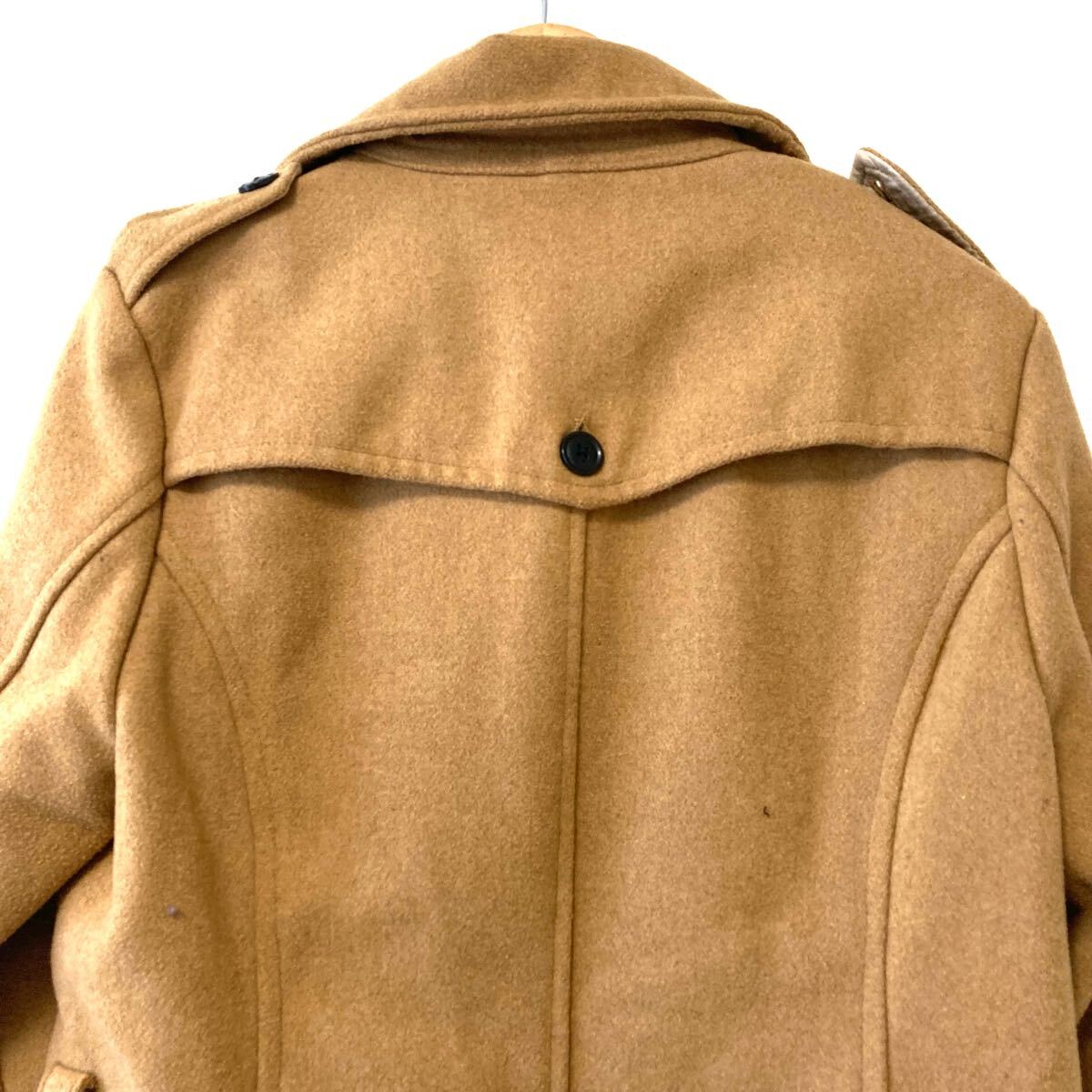 状態良好◎ 人気 アウター【roshell】ロシェル ウール混 Pコート ピーコート ジャケット 上着 通勤 カジュアル キャメル メンズ M/Y27315UD_画像6
