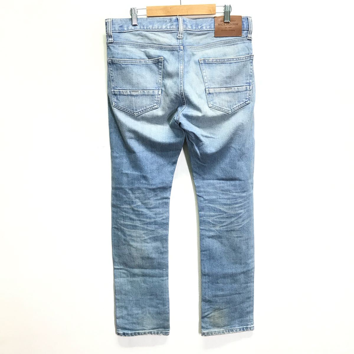 和紙 デニム◎【BACK NUMBER】バックナンバー ジーンズ パンツ ジーパン ズボン ボトムス テーパード アメカジ インディゴ w29 /Y26418iD_画像3
