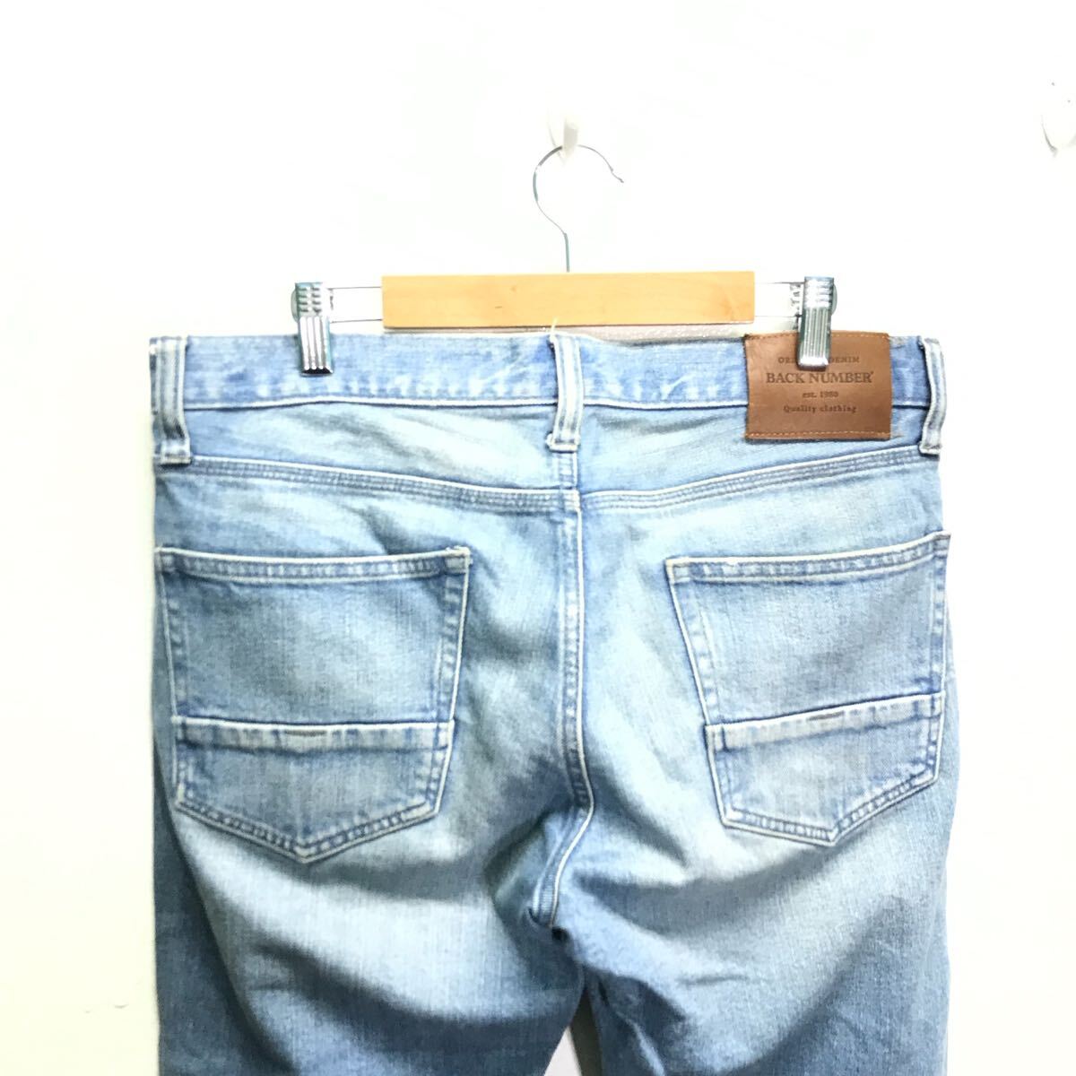 和紙 デニム◎【BACK NUMBER】バックナンバー ジーンズ パンツ ジーパン ズボン ボトムス テーパード アメカジ インディゴ w29 /Y26418iD_画像5