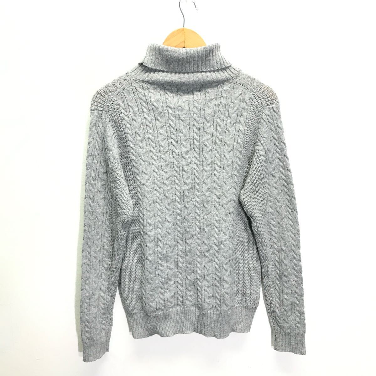 スマートな着こなしに◎【BROWNY STANDARD】ブラウニー ハイネック セーター トップス タートル ニット着回し 重ね着 グレー M /Y26163iD_画像3