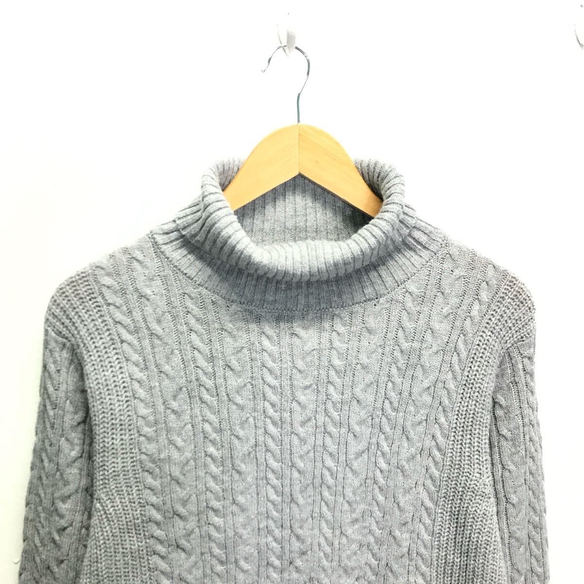 スマートな着こなしに◎【BROWNY STANDARD】ブラウニー ハイネック セーター トップス タートル ニット着回し 重ね着 グレー M /Y26163iD_画像4