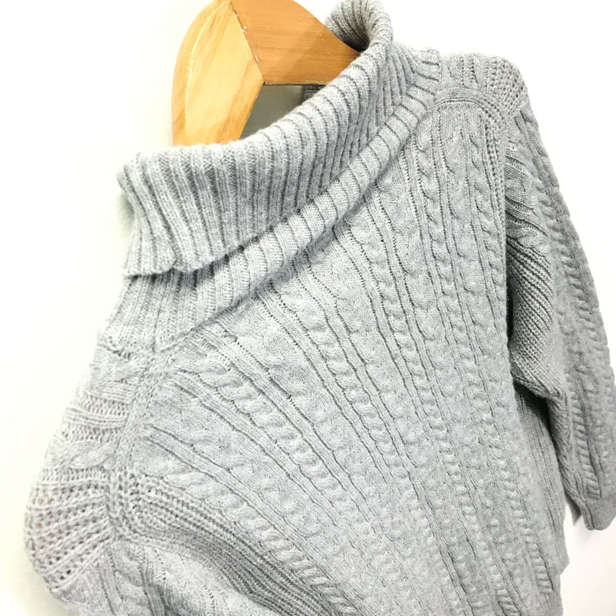 スマートな着こなしに◎【BROWNY STANDARD】ブラウニー ハイネック セーター トップス タートル ニット着回し 重ね着 グレー M /Y26163iD_画像7