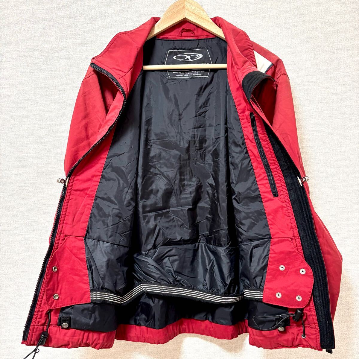 小さめ◎パウダーガード付【OCEAN PACIFIC】オーシャンパシフィック スキー スノーボード ジャケット ナイロン ジャンパー 赤 SS/Y25557SD_画像4