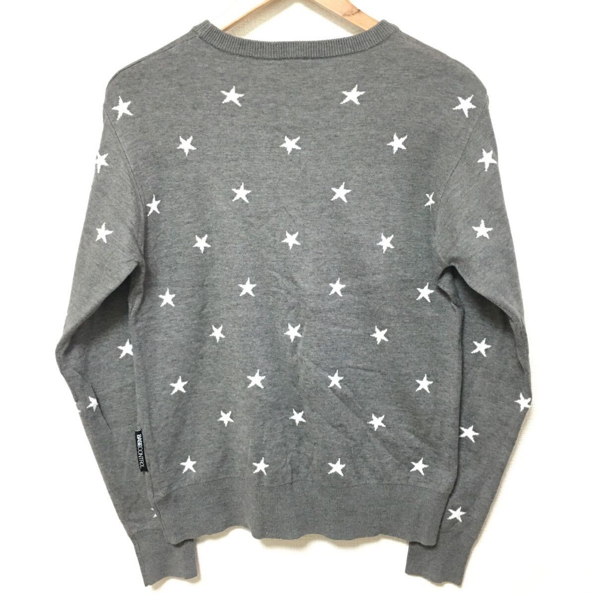 唯一無二!!個性的コーデに◎【BASECONTROL】ベースコントロール セーター ニット トップス スター 星柄 クルーネック グレー 灰 S/Y23636fF_画像3