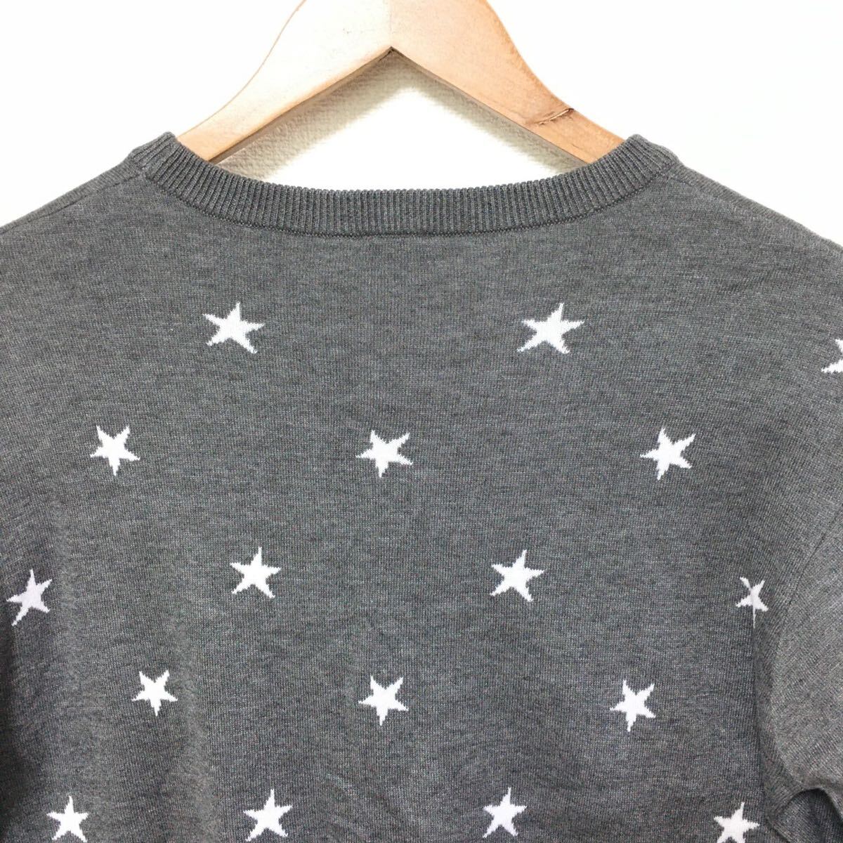唯一無二!!個性的コーデに◎【BASECONTROL】ベースコントロール セーター ニット トップス スター 星柄 クルーネック グレー 灰 S/Y23636fF_画像5
