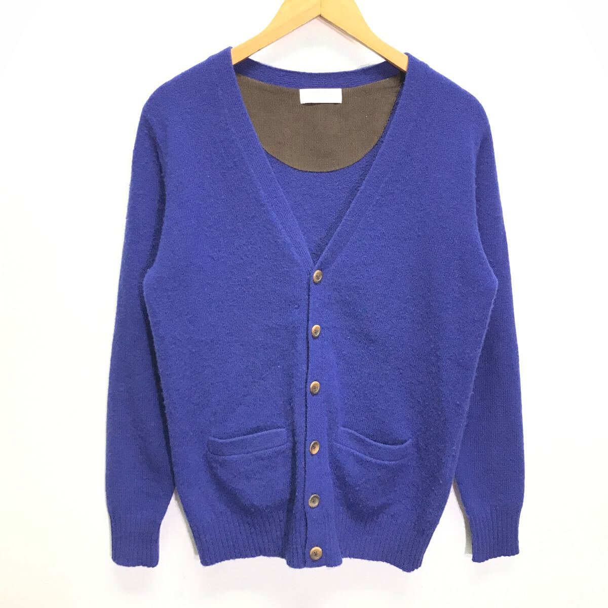 人気カラー◎なめらかな肌触り◎【BACK NUMBER】バックナンバー カーディガン ニット セーター アメカジ ジャケット ブルー 青 M /Y23166ii_画像2