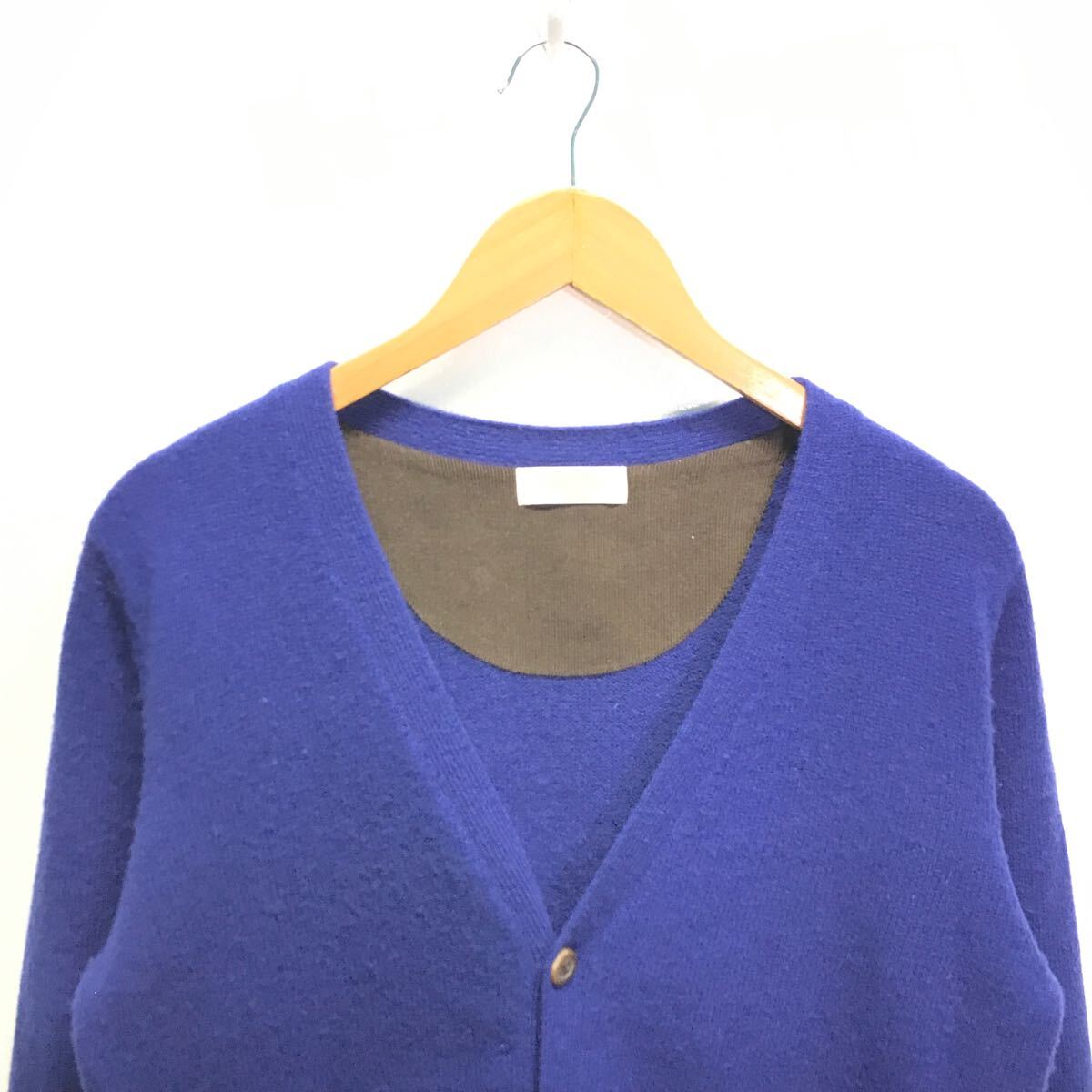 人気カラー◎なめらかな肌触り◎【BACK NUMBER】バックナンバー カーディガン ニット セーター アメカジ ジャケット ブルー 青 M /Y23166ii_画像4