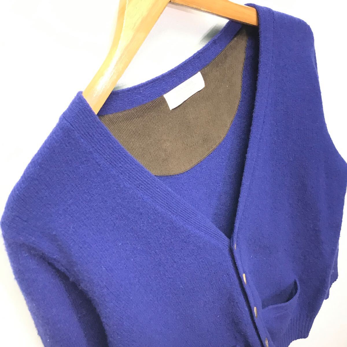 人気カラー◎なめらかな肌触り◎【BACK NUMBER】バックナンバー カーディガン ニット セーター アメカジ ジャケット ブルー 青 M /Y23166ii_画像6