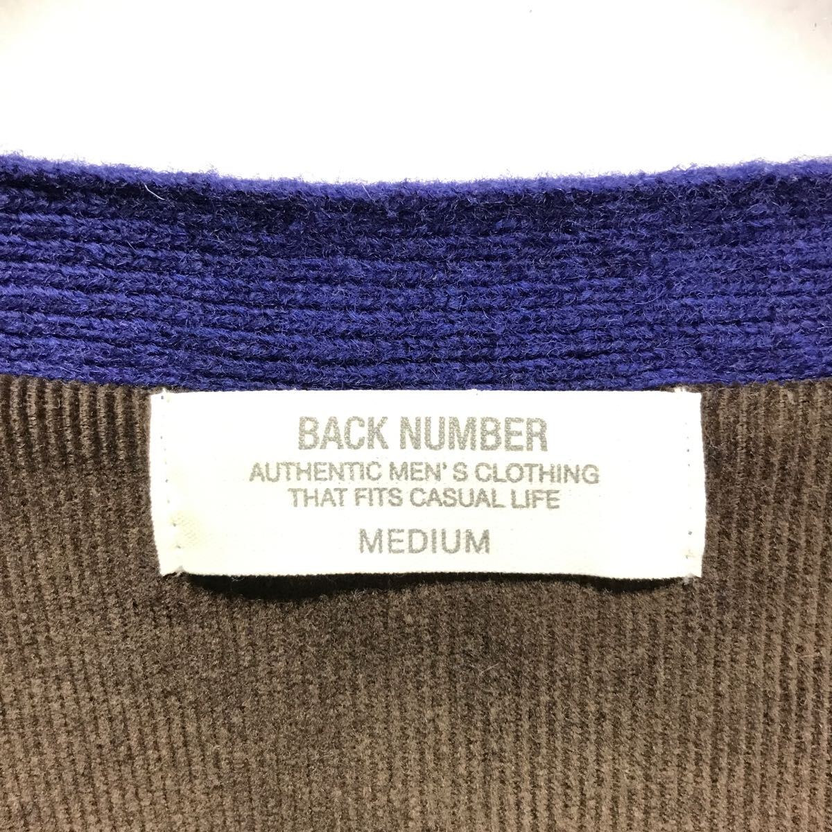 人気カラー◎なめらかな肌触り◎【BACK NUMBER】バックナンバー カーディガン ニット セーター アメカジ ジャケット ブルー 青 M /Y23166ii_画像8