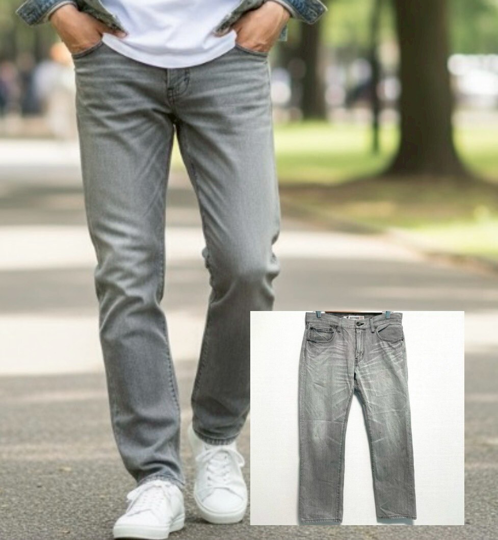 雰囲気◎ウォッシュド加工◎【BACK NUMBER】バッグナンバー デニム パンツ ストレート ブラック ジーンズ ヴィンテージ風 灰 ｗ32/Y32528RR_画像1