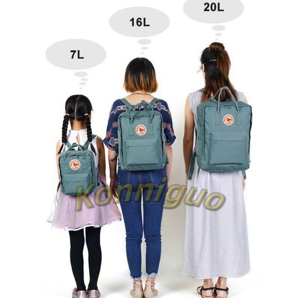 美品 カンケンリュックサック バッグ フェールラーベン 大容量16L グレーブルー/ピンク_画像4