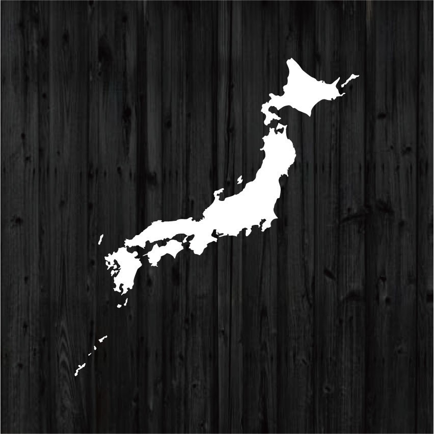 日本列島 日本地図 JAPAN カッティングステッカー 転写シール 白色 防水 屋外 _画像1