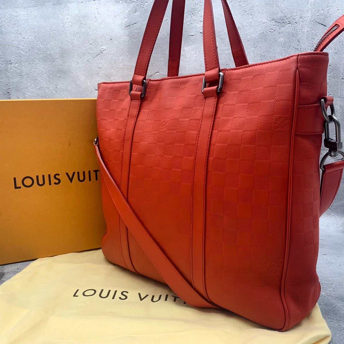 【美品】LOUIS VUITTON ルイヴィトン ダミエ アンフィニ タダオ PM 2way トートバッグ ショルダーバッグ レザー フュージョン