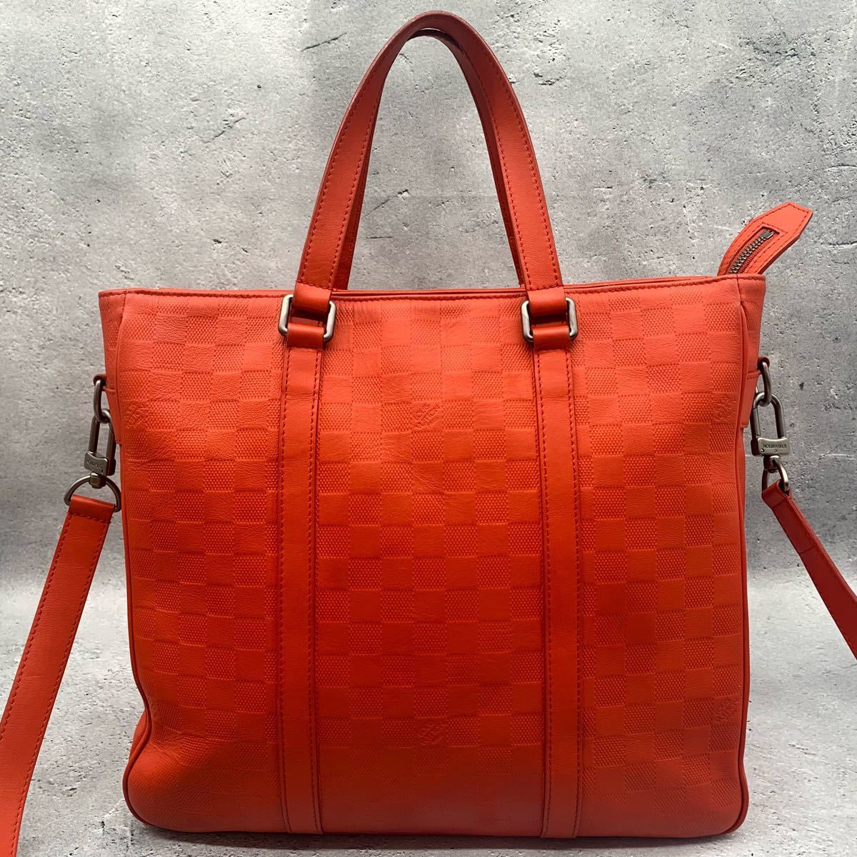 【美品】LOUIS VUITTON ルイヴィトン ダミエ アンフィニ タダオ PM 2way トートバッグ ショルダーバッグ レザー フュージョン
